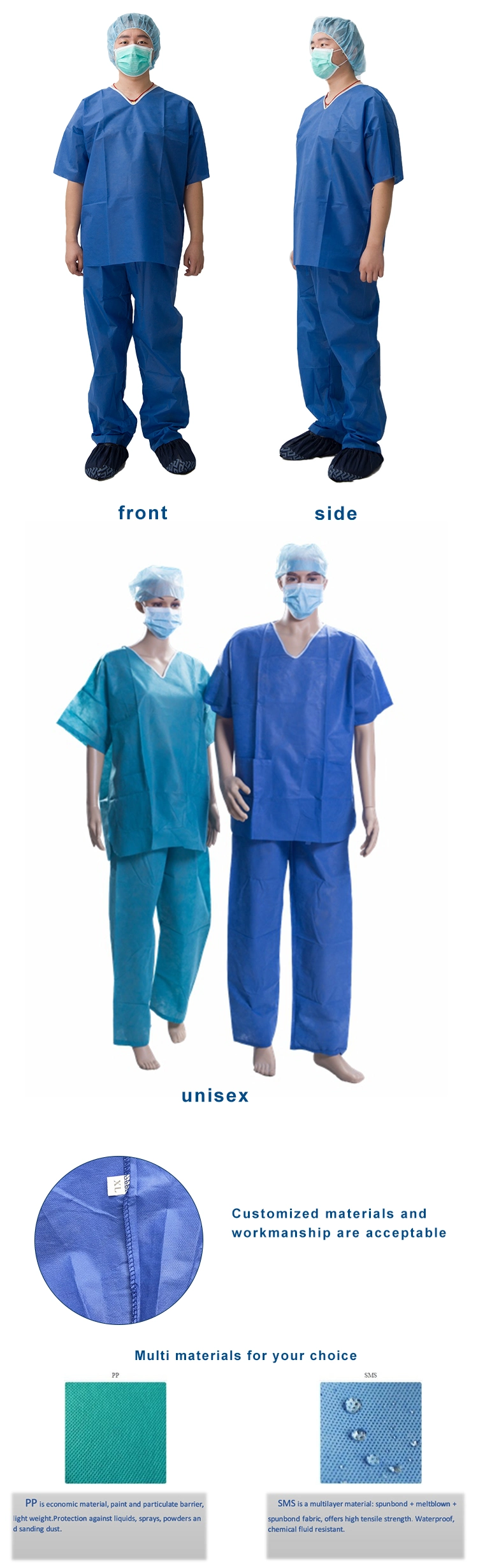 Medical Use Disposable Nonwoven Scrub Suit