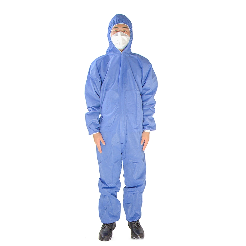Hospital Doctor Safety PPE Coverall Disposable Protection Suit with Hood