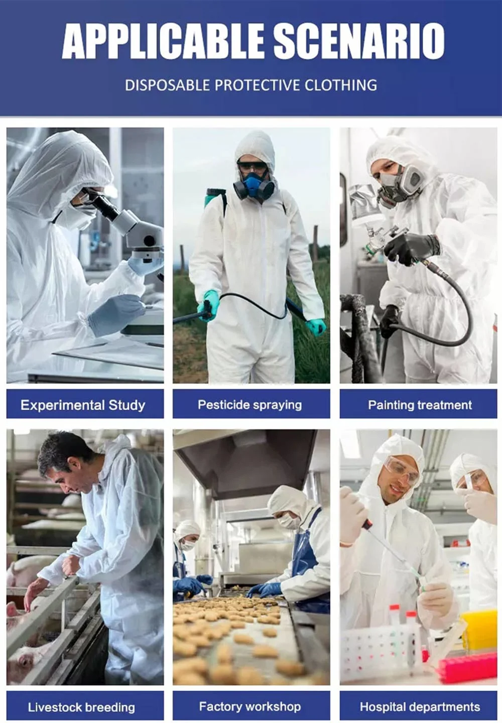 Overall Disposable Against Liquid Splashes SMS Protective Workwear Safety Coverall