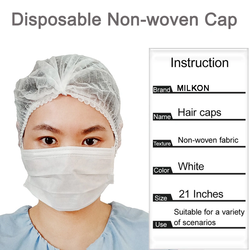 Bouffant Head Cover Hair Net Surgical Doctor Hat Round Mob Cap
