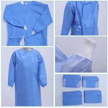 Breathable SMS Medical Sterile Surgical Reinforced Gowns with Hand Towel