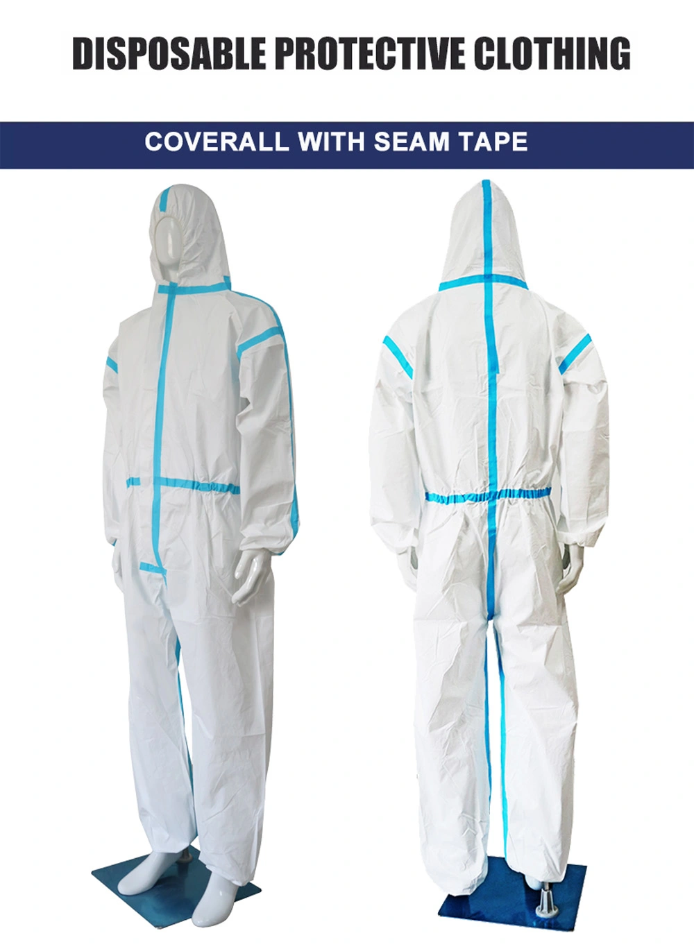 Overall Disposable Against Liquid Splashes SMS Protective Workwear Safety Coverall