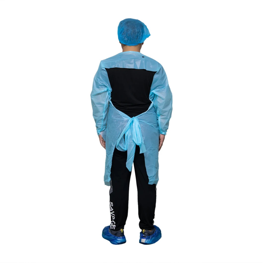 Waterproof Standard Reinforced Disposable Surgical Non Woven Waterproof CPE Gown with Thumb Loop