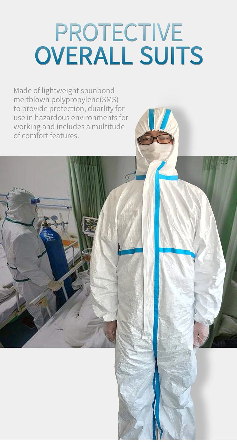 Hospital Disposable Coverall Microporous Safety Clothing Medical Isolation Protective Suit