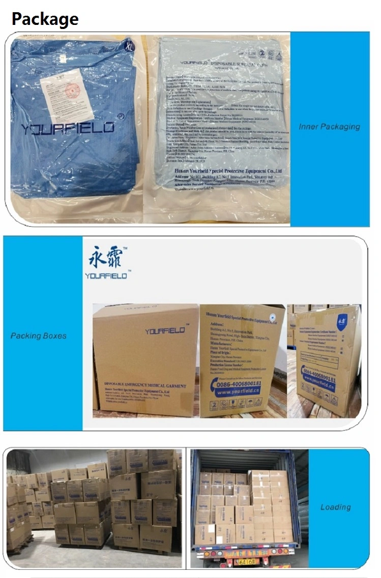 En/GB Level 1/2/3 Disposable Isolation Overall for Hospital