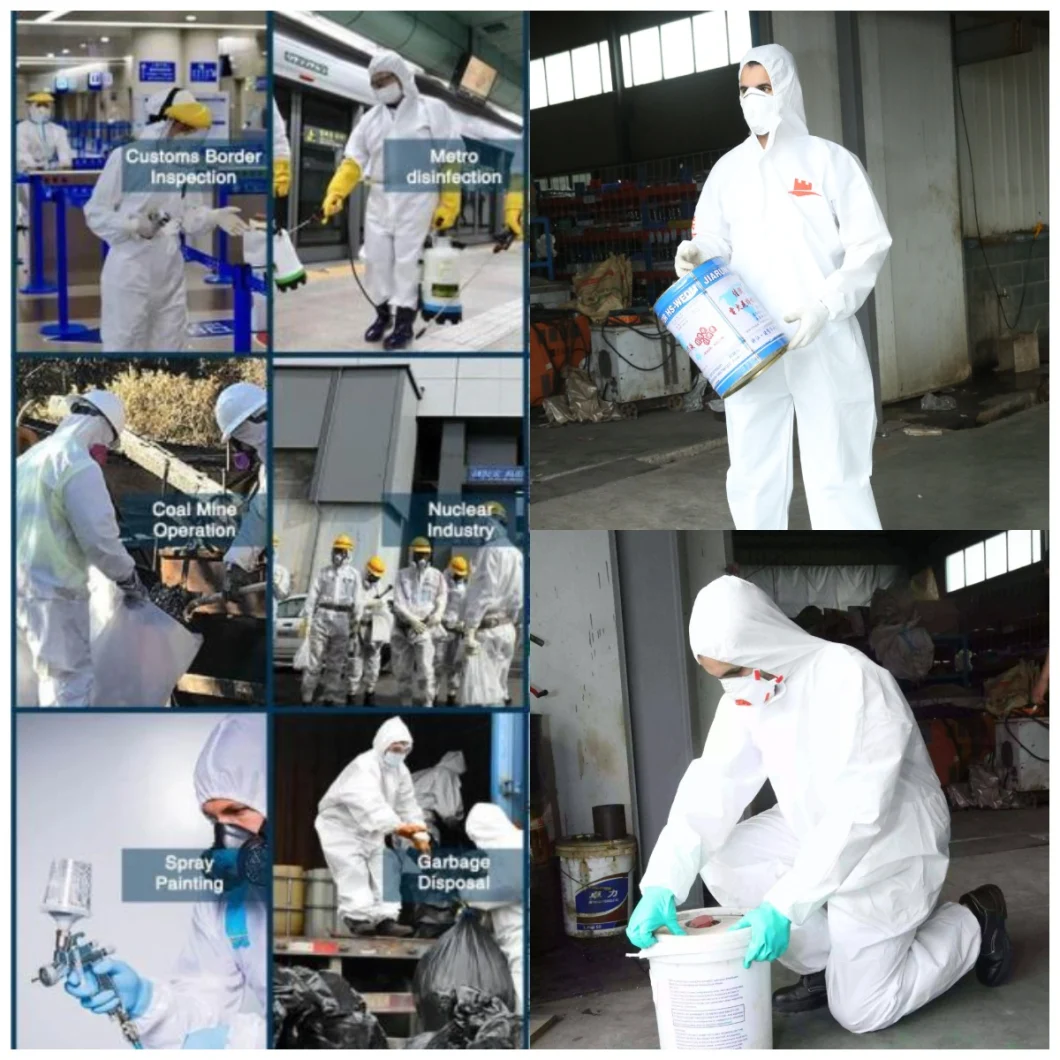 Factory Supply Disposable Type 5/6 Microporous Coverall PPE Suit