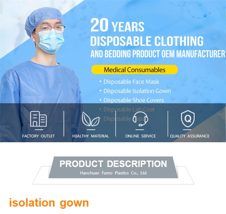 Disposable Waterproof Non Woven Nursing Uniforms Waterproof and Easy-Breath SMS Suit Twosie