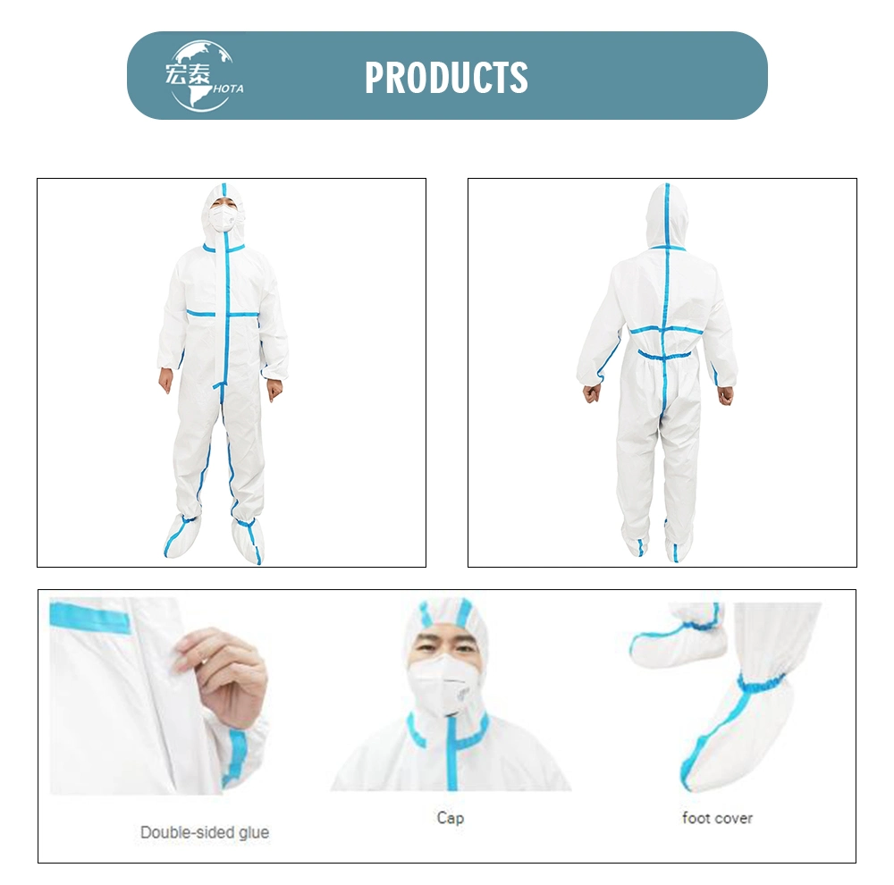 Durable Safety Clothing Disposable Medical Coverall Isolation Clothing Suit