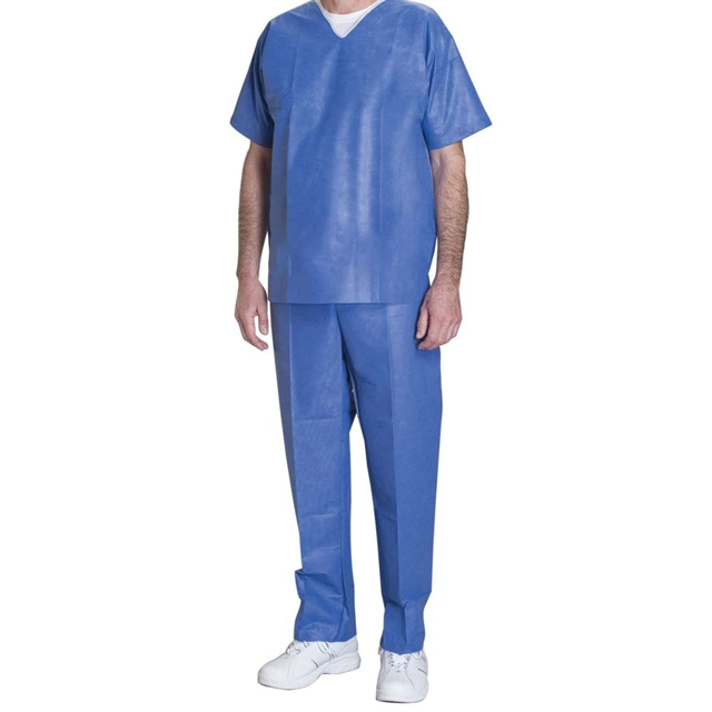 Top Quality Disposable Hospital Doctors Patient Uniform Medical V-Neck Scrub Suit