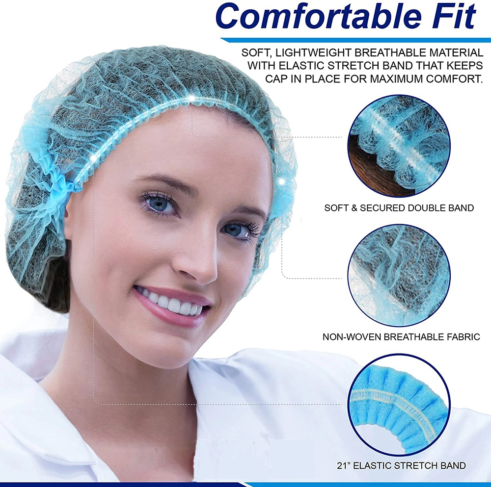 Factory Wholesale Non-Woven Medical Disposable Head Mop Mob Cap Clip Caps