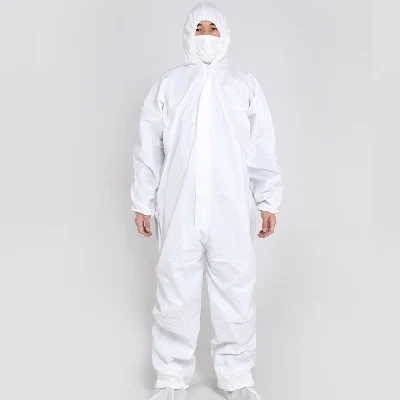 50GSM/60GSM SMS Fabric Disposable Coverall Overall Protective Clothing CE Type 5/6 Safety Suit