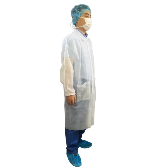 Non Woven Lab Coat Polypropylene Disposable Lab Coats