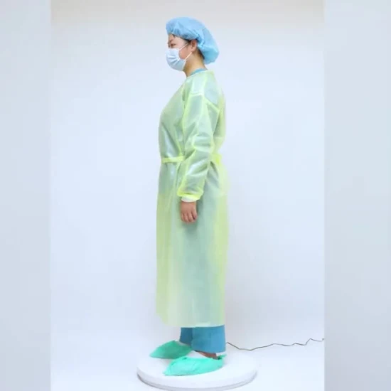 Factory AAMI Level 2 3 En13795 PP/PP+PE/SMS/SMMS Medical Disposable Reinforced Surgical Isolation Gown for Hospital Laboratory/Food Industry Healthcare