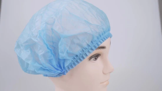 CE Mdr Single or Double Elastic Disposable Medical Nurse Cap Breathable Soft Non-Woven Surgical Mob Cap