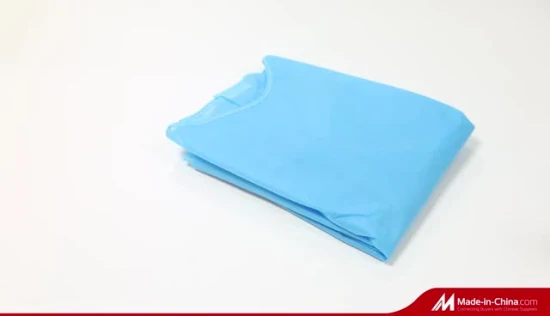 Wholesale Different Size Isolation Gown Non-Woven Blue PP with Knit Cuff Disposable Isolation Gown